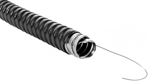 Металлорукав в ПВХ оболочке EKF PROxima РЗ-ЦП-8 с протяжкой черный (уп. 50м) картинка